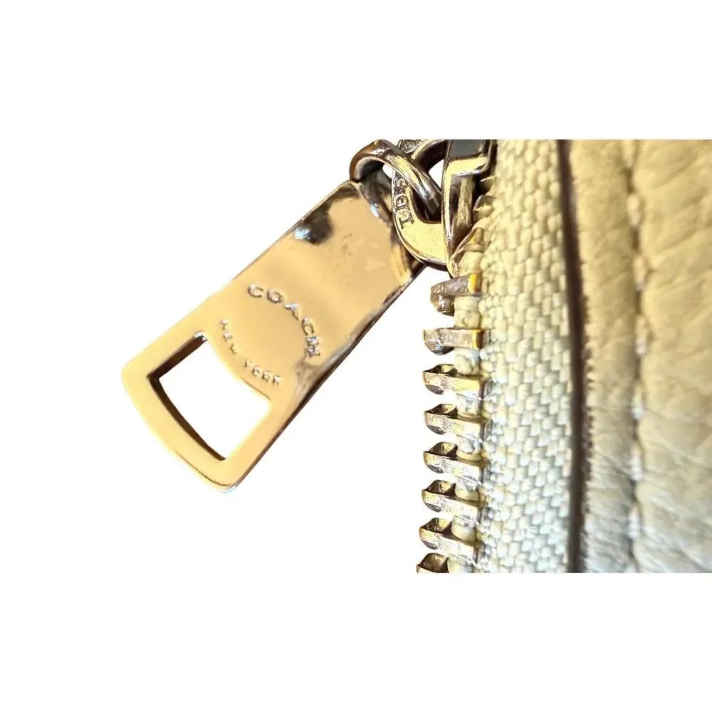 Coach Abbey Gray/Green Pebbled Leather Hobo Shoulder Bag Silver Hardware Slouchy - Picture 6 of 10